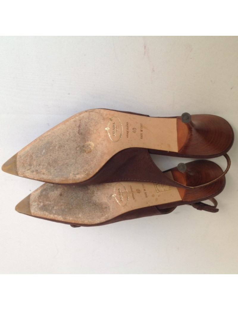 Sandales hautes PRADA  T40 cuir marron