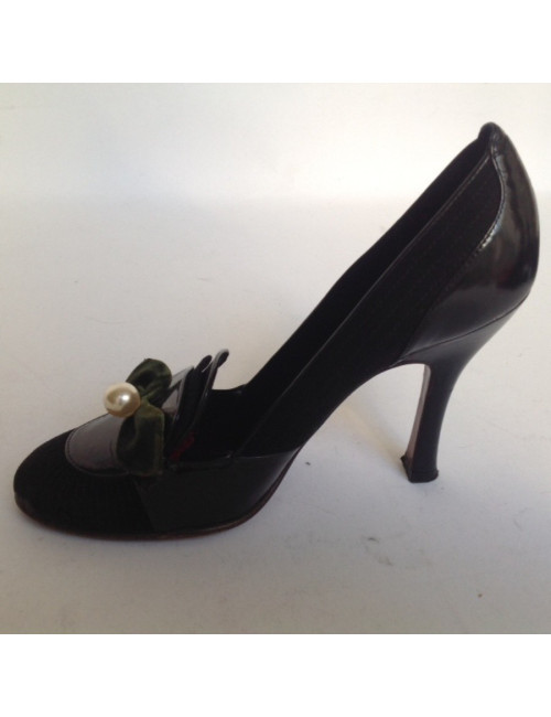 Escarpins LOUIS VUITTON T38 daim cuir verni noir