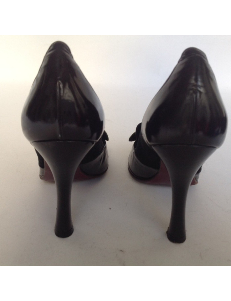 Escarpins LOUIS VUITTON T38 daim cuir verni noir