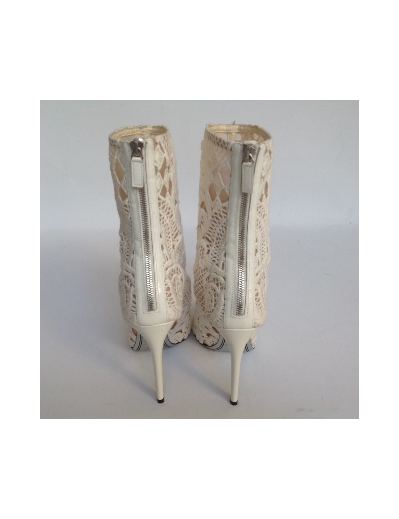 Bottines à talons ouverte BALMAIN T39  blanches