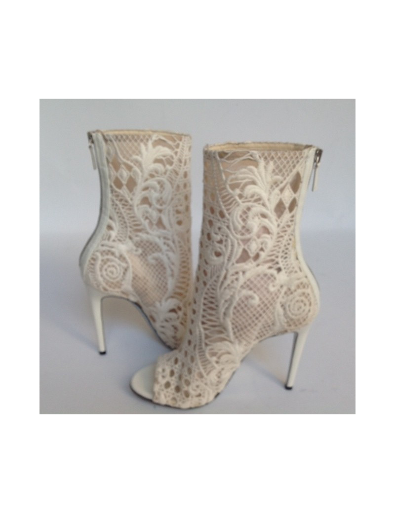 Bottines à talons ouverte BALMAIN T39  blanches