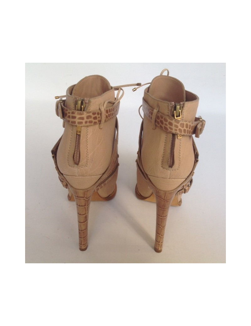 Bottines à talons DIOR T40 cuir et croco 