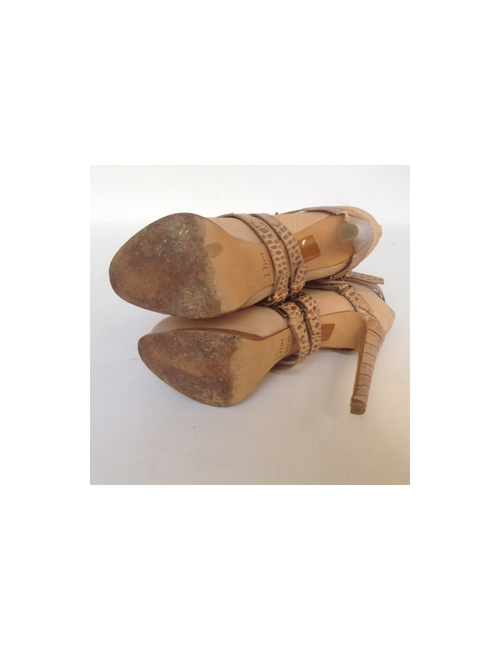 Bottines à talons DIOR T40 cuir et croco 