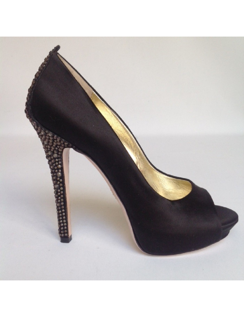 Escarpins en satin noir VERSACE T 38
