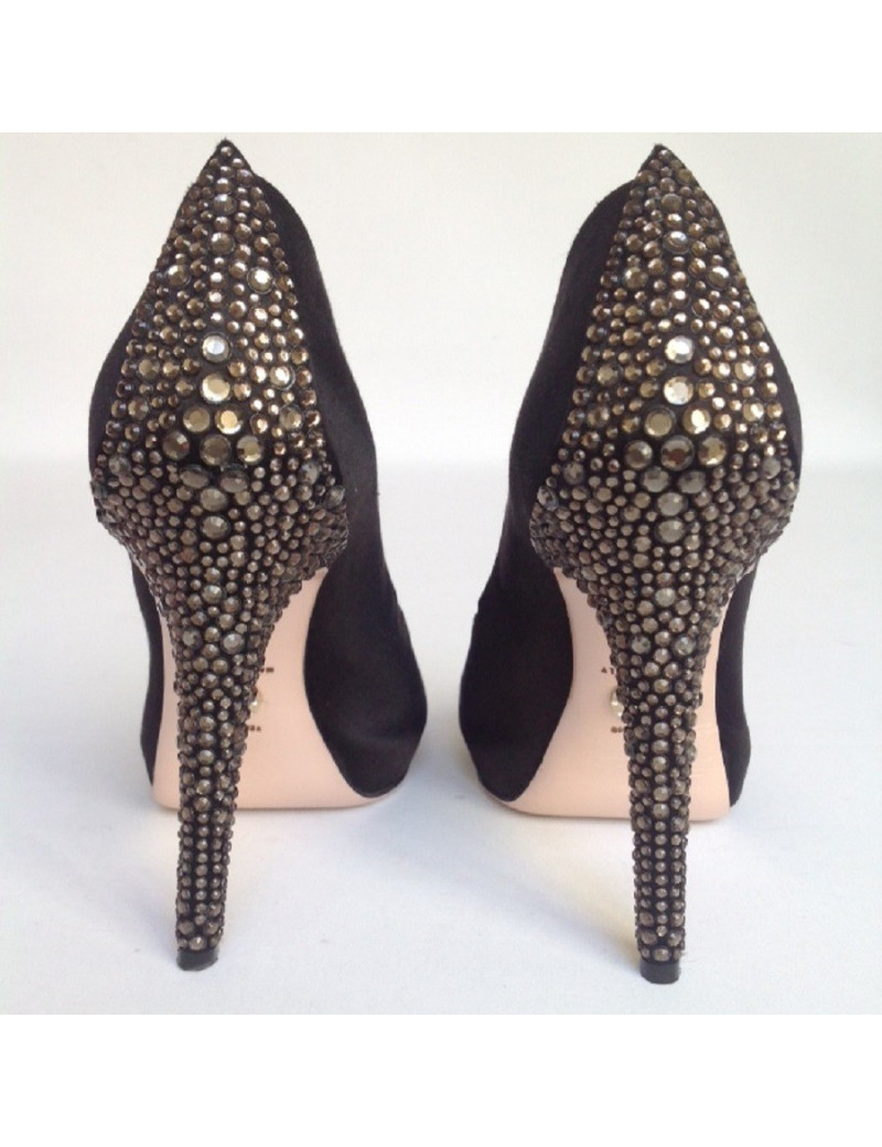 Escarpins en satin noir VERSACE T 38