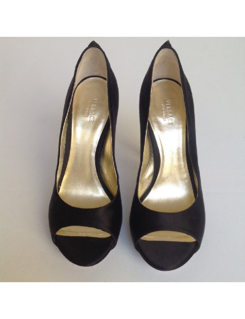 Escarpins en satin noir VERSACE T 38