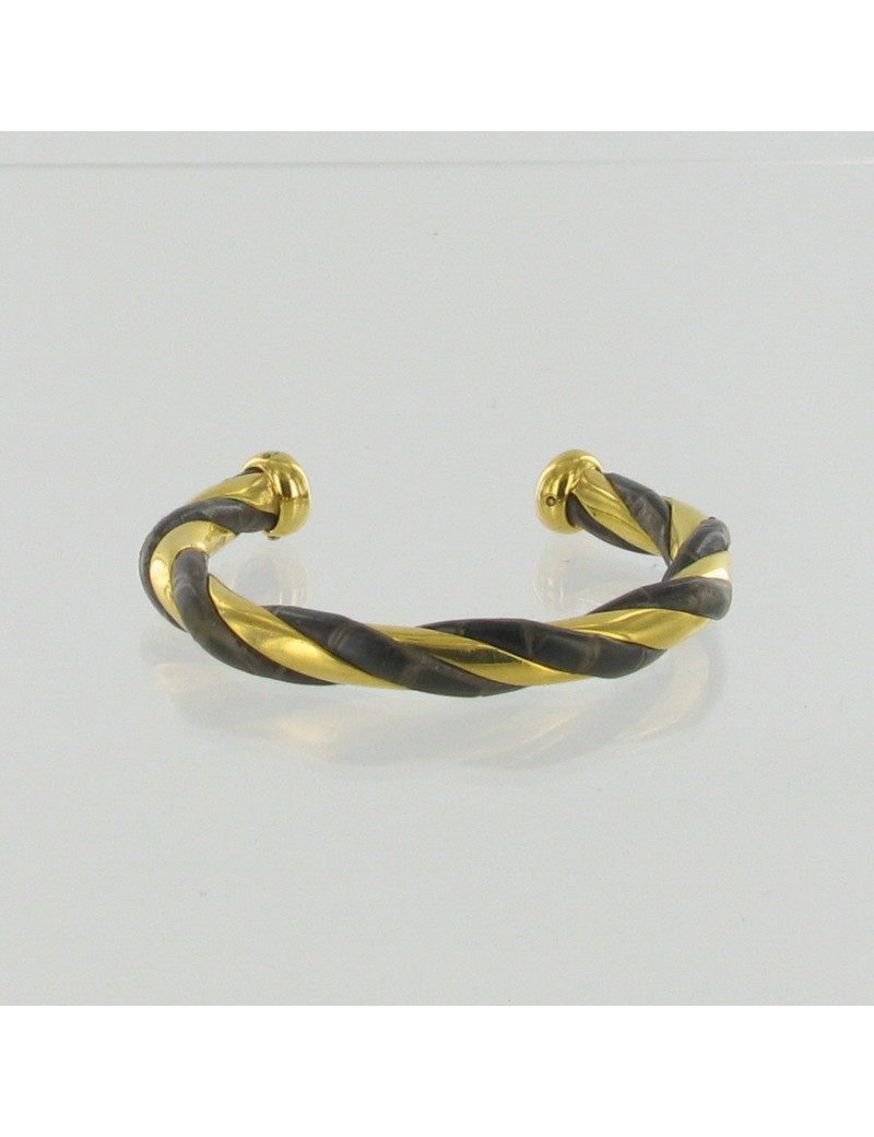 Metal Golden bracelet & crocodile HERMES