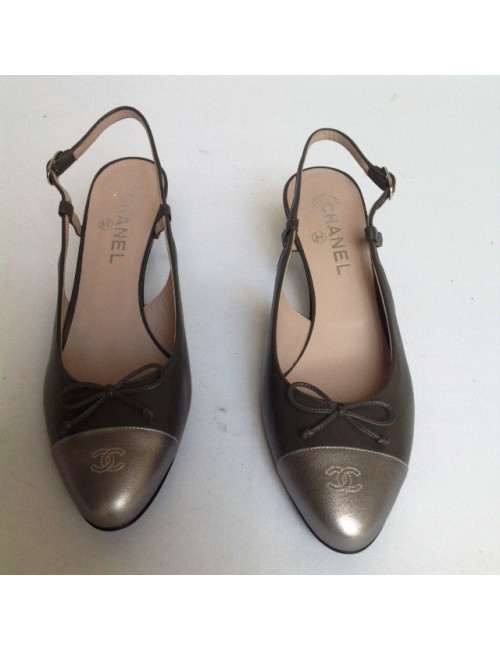 Sandales à talons CHANEL T 41.5 argentée