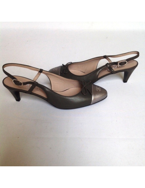 Sandales à talons CHANEL T 41.5 argentée