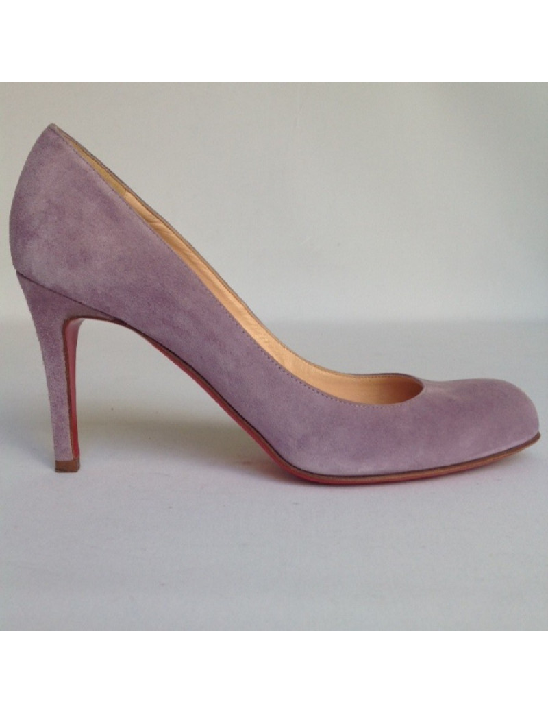 Escarpins en daim violet modèle 'Décolleté' CHRISTIAN LOUBOUTIN T37,5