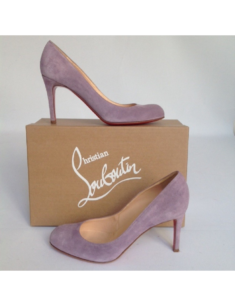 Escarpins en daim violet modèle 'Décolleté' CHRISTIAN LOUBOUTIN T37,5