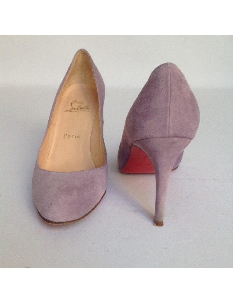 Escarpins en daim violet modèle 'Décolleté' CHRISTIAN LOUBOUTIN T37,5