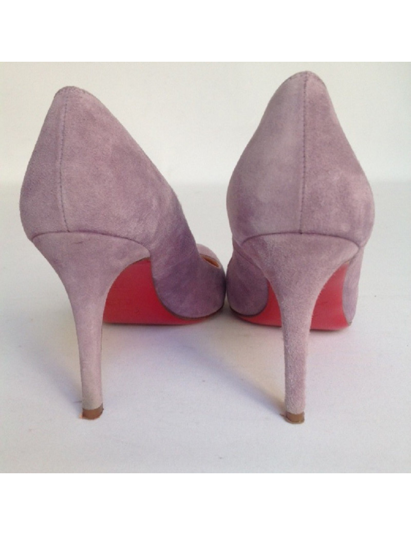 Escarpins en daim violet CHRISTIAN LOUBOUTIN T37,5