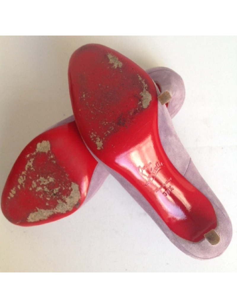 Escarpins en daim violet CHRISTIAN LOUBOUTIN T37,5