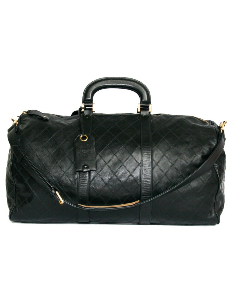 Weekender CHANEL en cuir noir