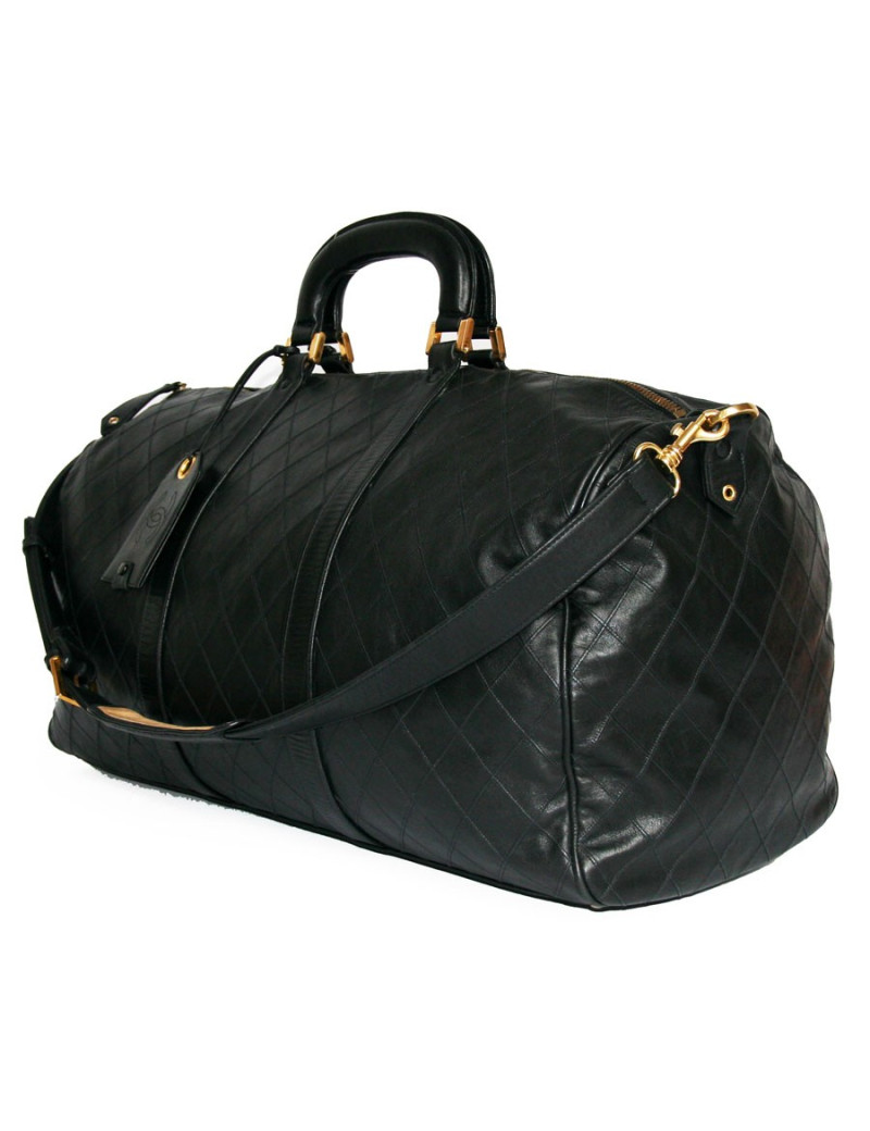 Weekender CHANEL en cuir noir