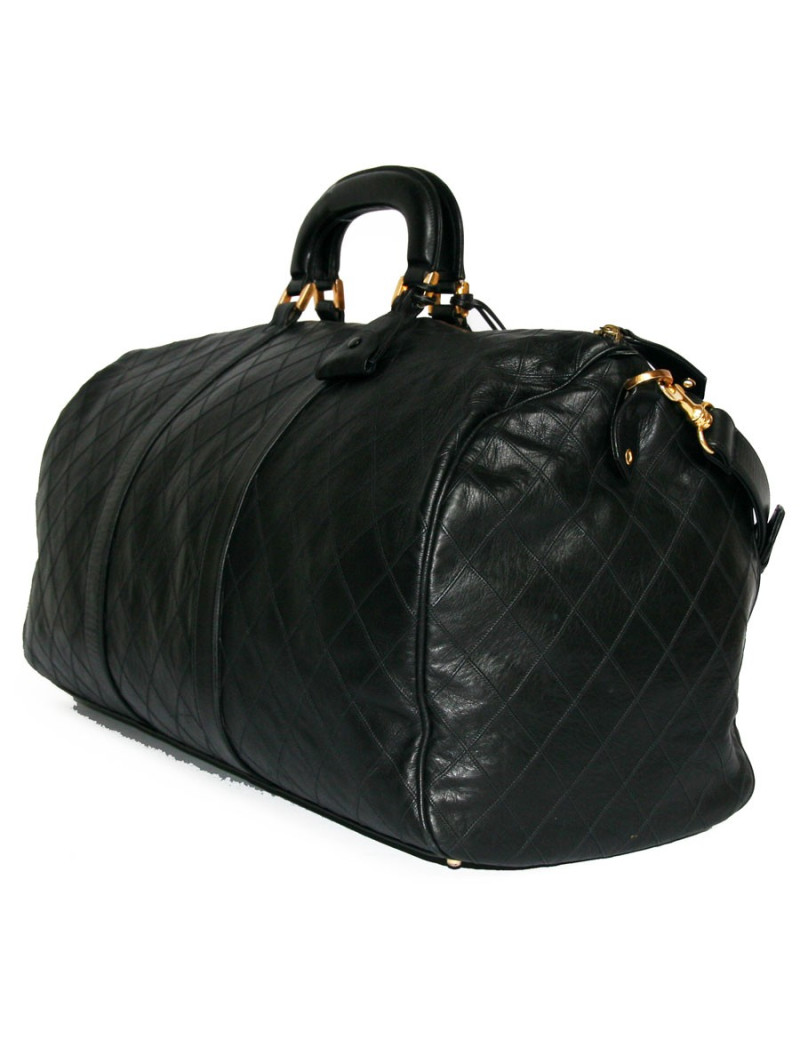 Weekender CHANEL en cuir noir