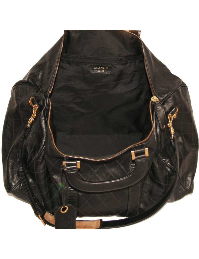 Weekender CHANEL en cuir noir