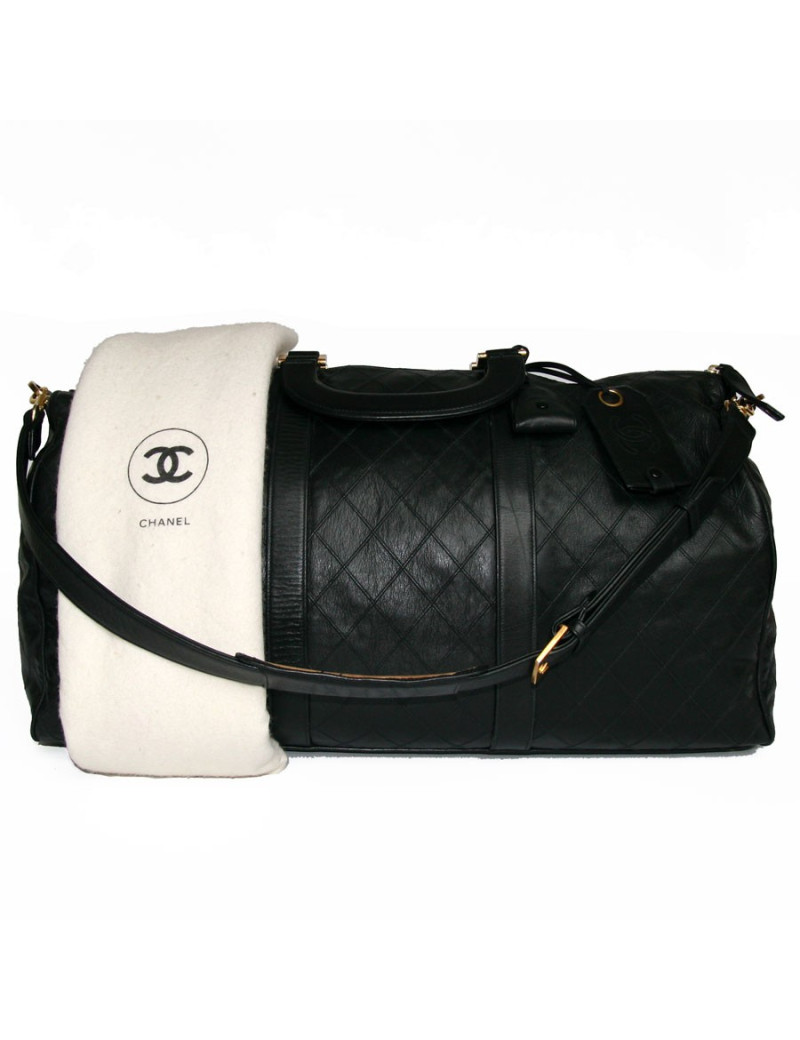 Weekender CHANEL en cuir noir