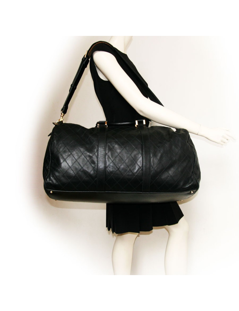 Weekender CHANEL en cuir noir