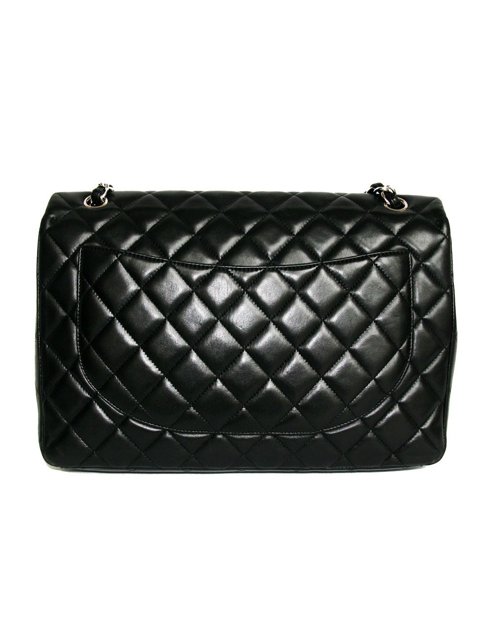 Sac CHANEL Maxi Jumbo cuir d'agneau lisse noir