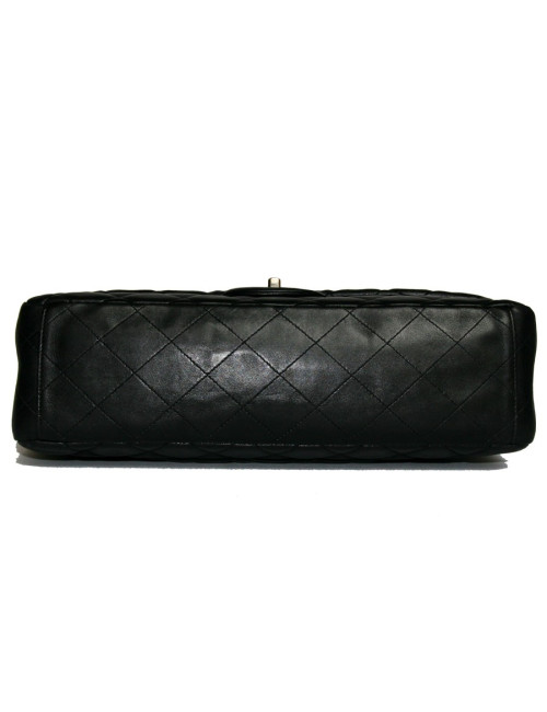 Sac CHANEL Maxi Jumbo cuir d'agneau lisse noir