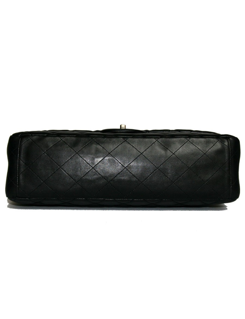 Sac CHANEL Maxi Jumbo cuir d'agneau lisse noir