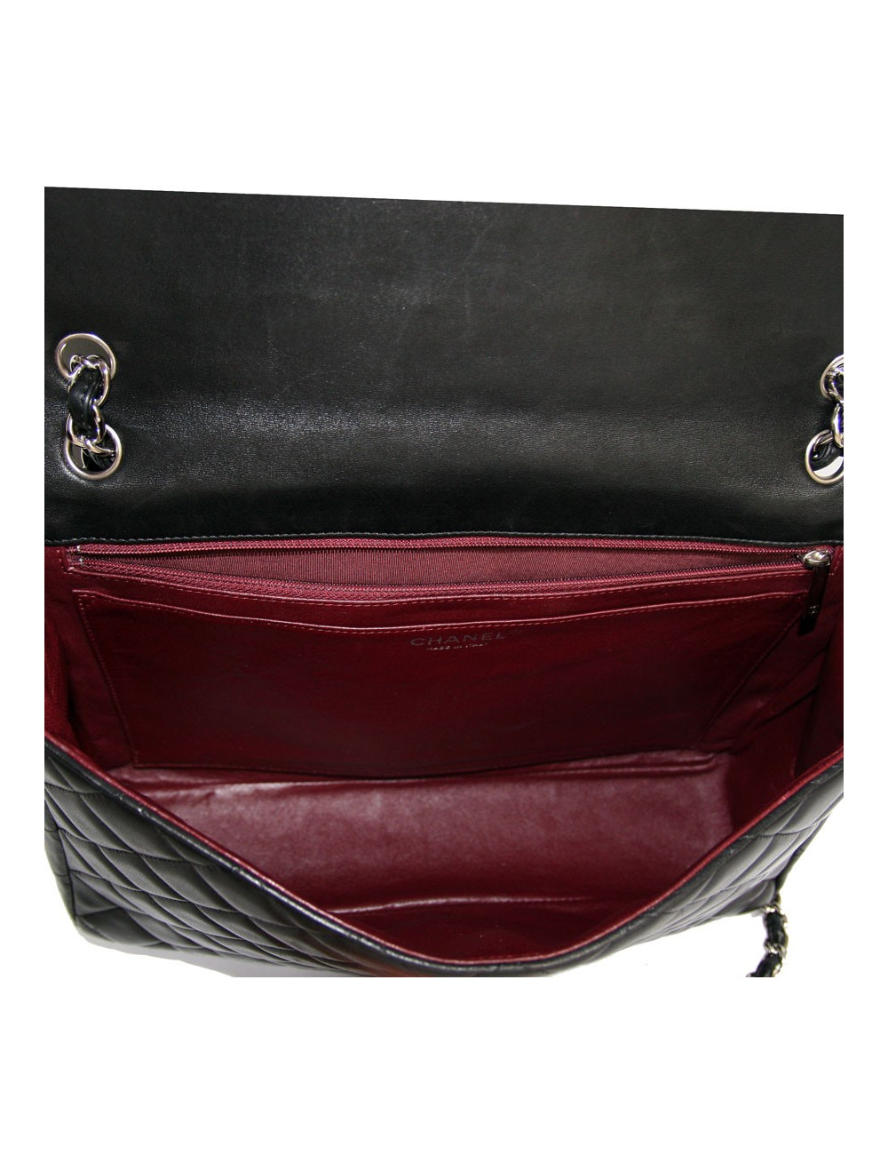 Sac CHANEL Maxi Jumbo cuir d'agneau lisse noir