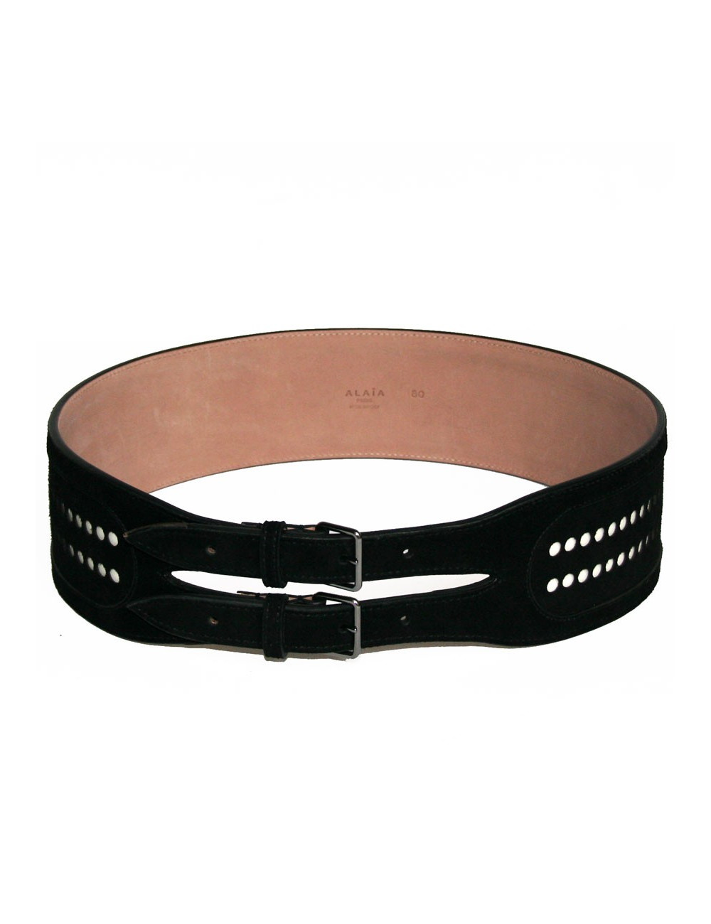 Ceinture ALAIA en veau velours noir