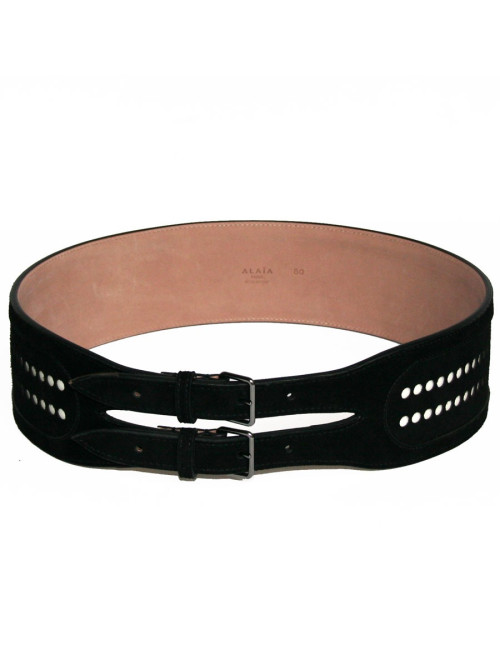 Ceinture ALAIA en veau velours noir