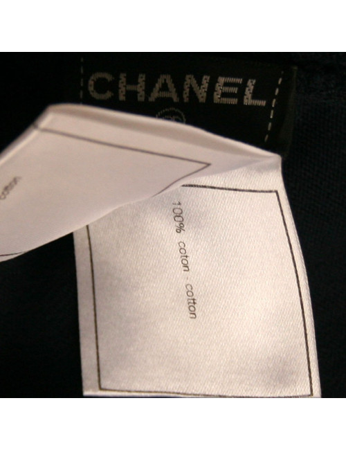 Debardeur CHANEL T40 bleu marine coton 