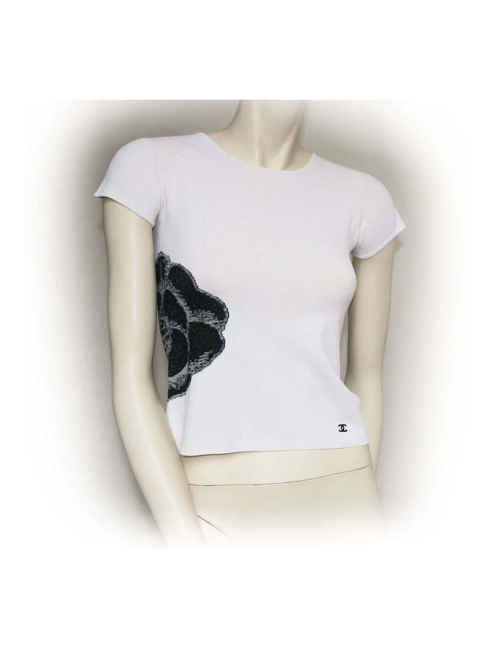 Haut CHANEL T42 blanc et noir