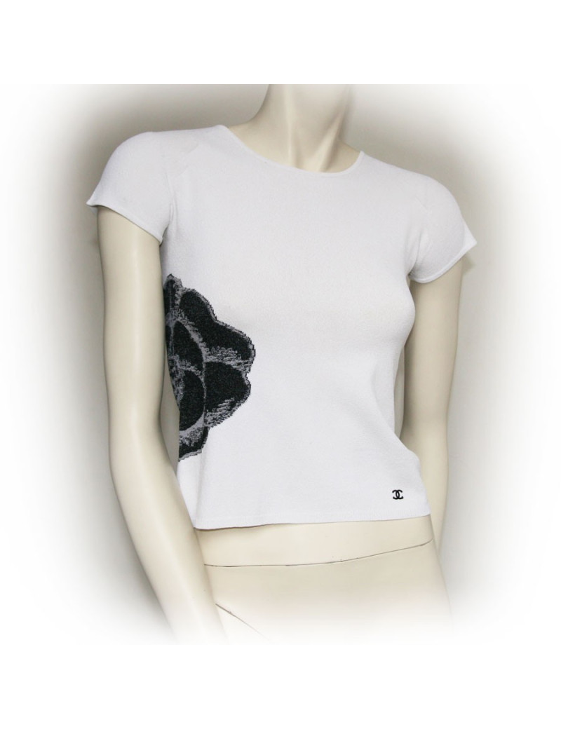 Haut CHANEL T42 blanc et noir