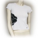 Top CHANEL T42 black and white camelia