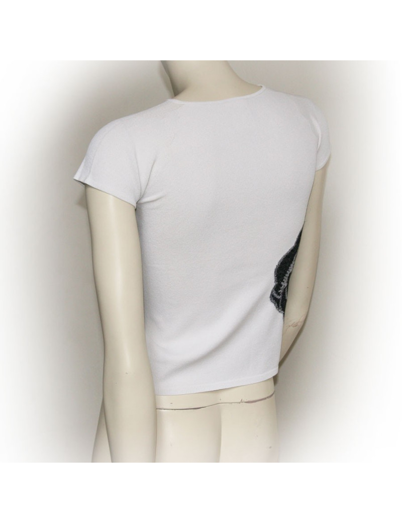 Haut CHANEL T42 blanc et noir