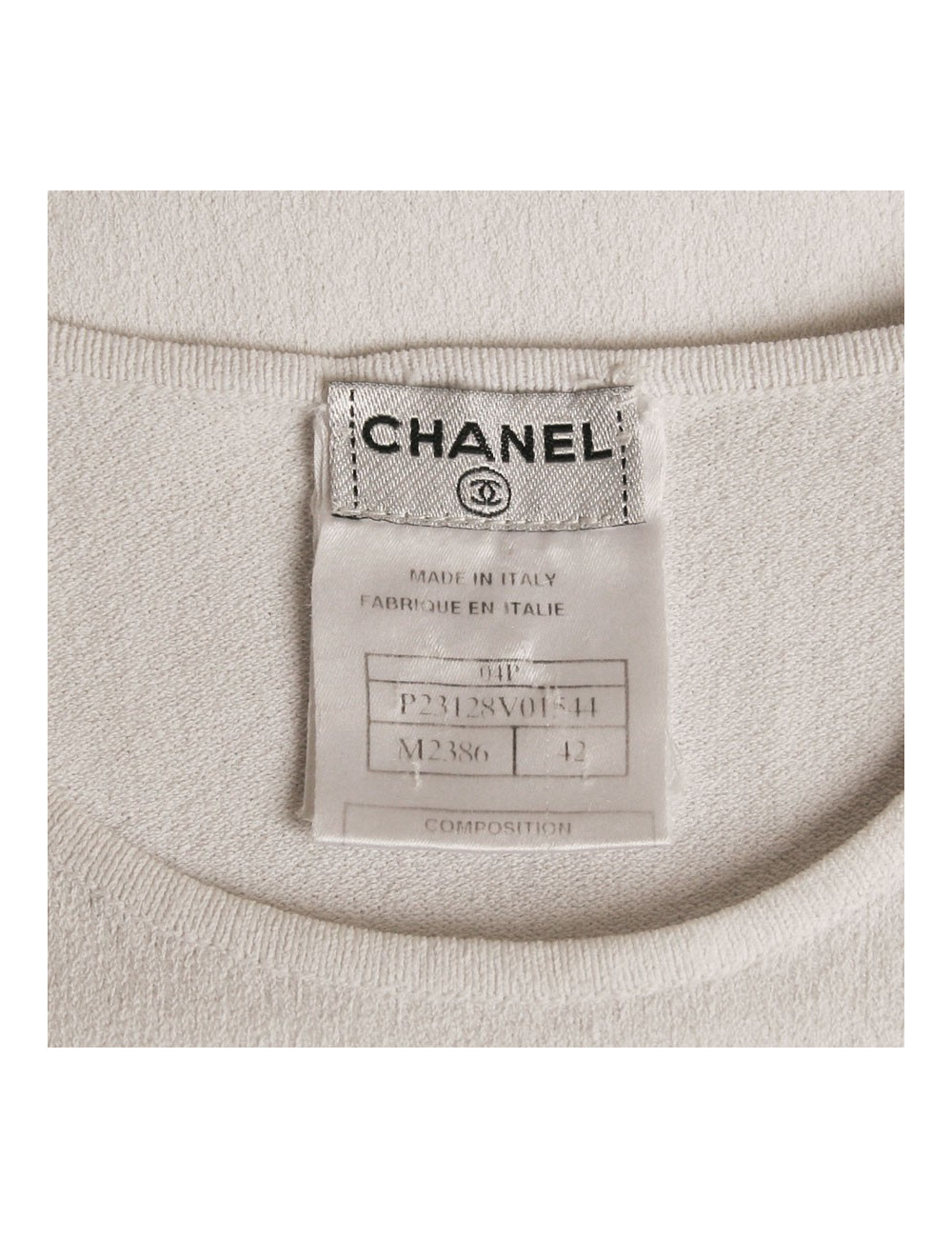 Haut CHANEL T42 blanc et noir