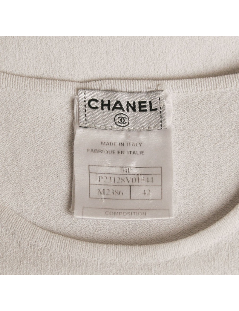 Haut CHANEL T42 blanc et noir