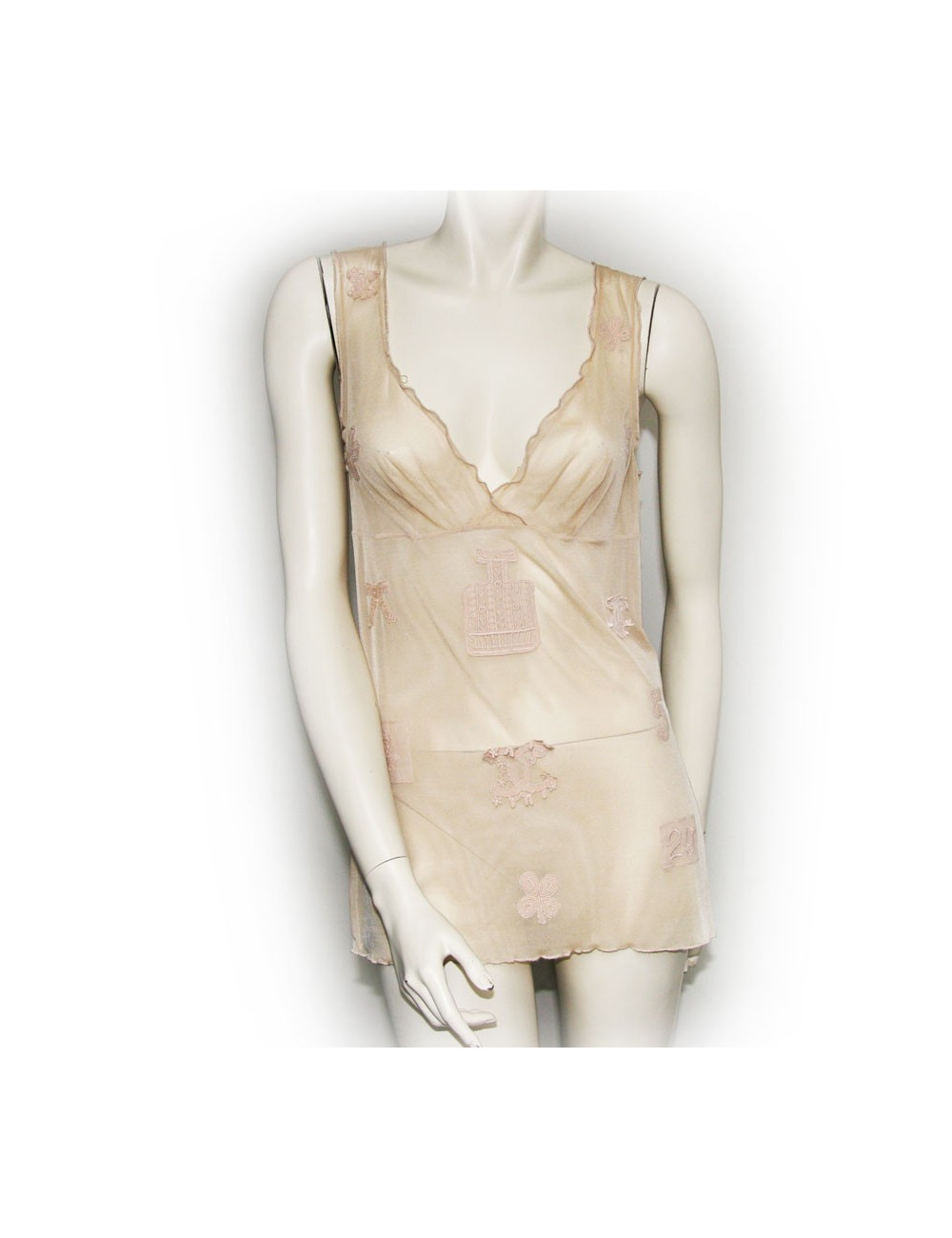 Débardeur CHANEL beige transparent