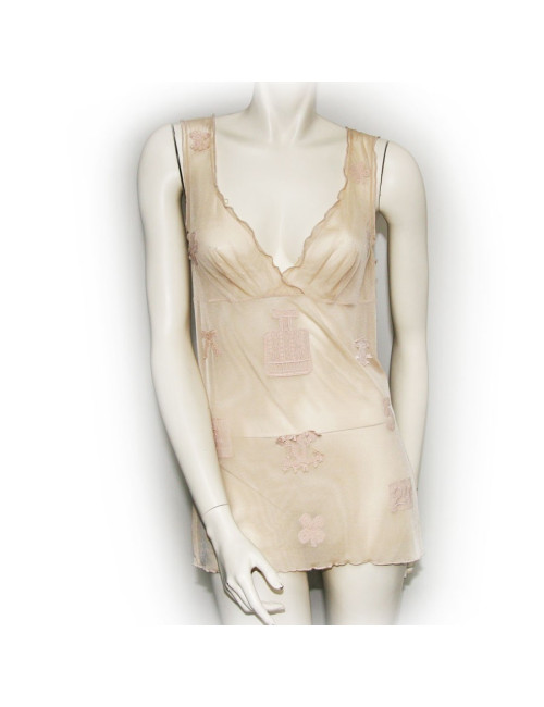 Débardeur CHANEL beige transparent
