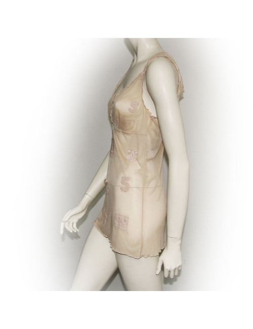 Débardeur CHANEL beige transparent