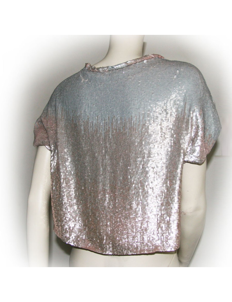 Gilet MAURIZIO PECORARO T 40 IT sequins argentés