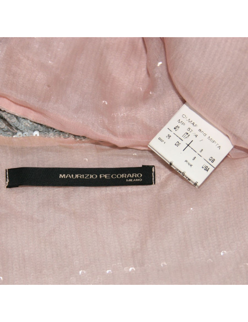 Gilet MAURIZIO PECORARO T 40 IT sequins argentés