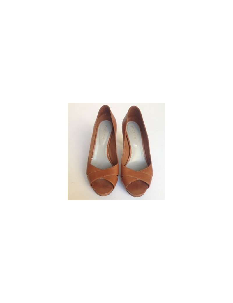 Escarpins en cuir marron SERGIO ROSSI T37,5