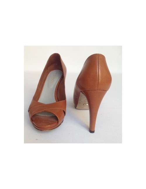 Escarpins en cuir marron SERGIO ROSSI T37,5