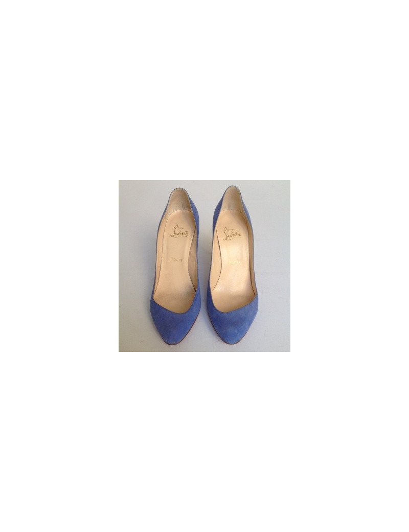 Escarpins CHRISTIAN LOUBOUTIN en daim bleu T37,5