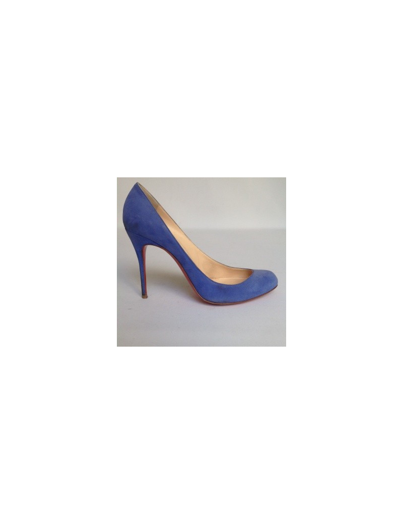 Escarpins CHRISTIAN LOUBOUTIN en daim bleu T37,5