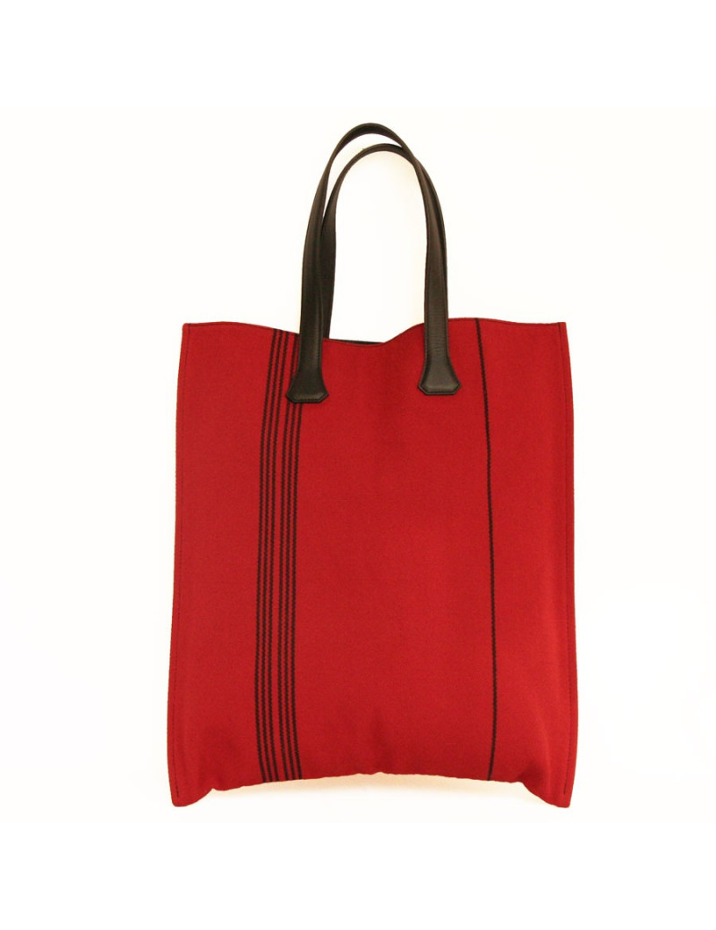 Cabas toile rouge HERMES