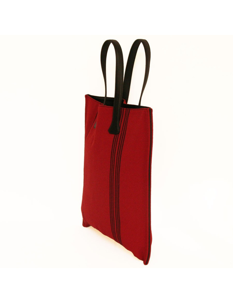 Cabas toile rouge HERMES
