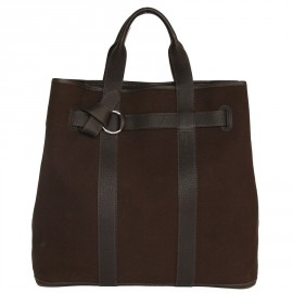 Canvas and leather HERMES Tote