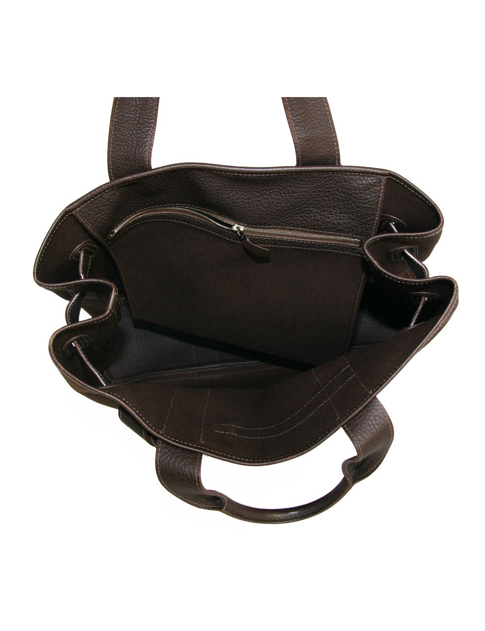 Cabas toile et cuir HERMES